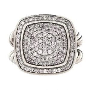 Elegant Silver Pave Ring